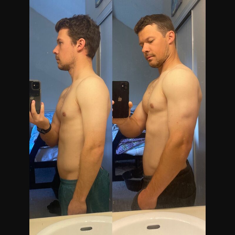 Stark Fitness before and after - side view recomp