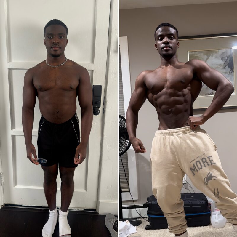 Stark Fitness before and after - muscle building results